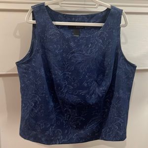 Sag Harbor Sleeveless Blue Print Top.  Size 18W